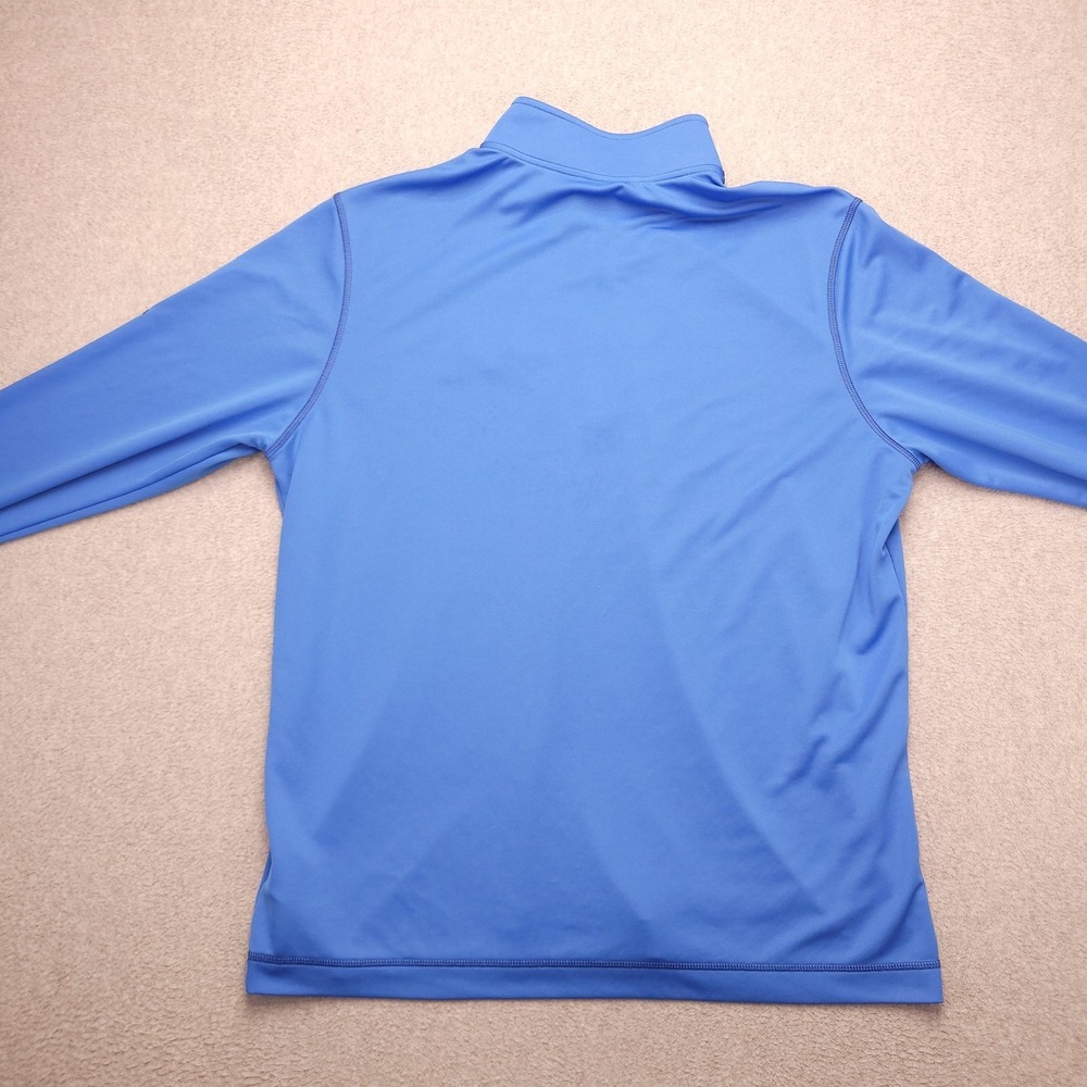 Adidas Pullover Mens‎ Large Blue 1/4 Zip Long Sleeve Golf Blue Spruce Derby - Picture 9 of 14